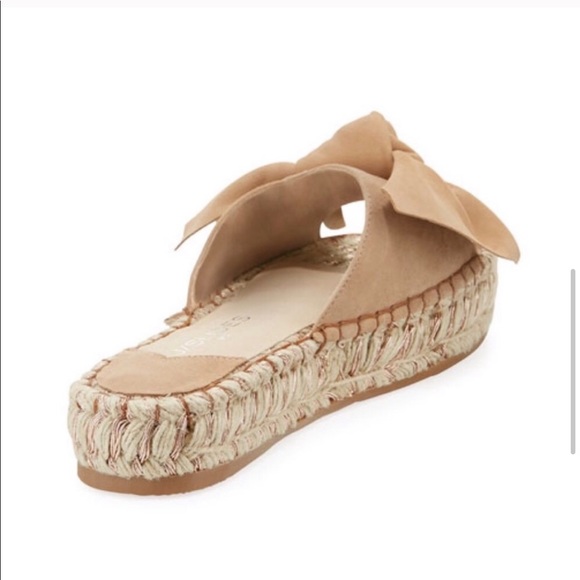 J/SLIDES Suede Espadrille Bow Sandal NIB 10 Tan - Picture 4 of 7